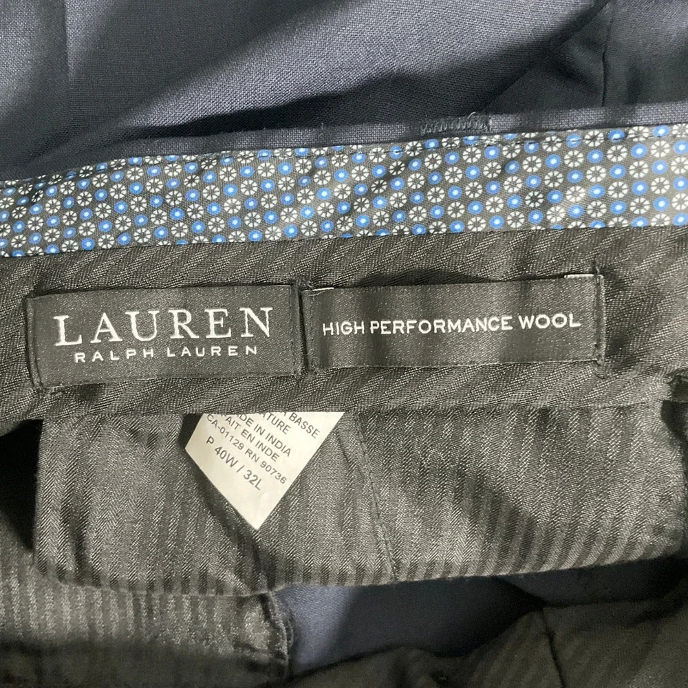 Lauren Ralph Lauren Mens High Performance Wool‎ Pleated Dress Pants 40W 30L